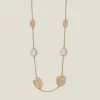 Accessorize Long Textured Pendant Station Necklace