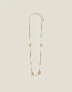 Accessorize Long Textured Pendant Station Necklace