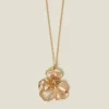 Accessorize Longline Brushed Flower Pendant Necklace