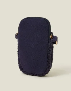 Accessorize Macrame Phone Bag Blue
