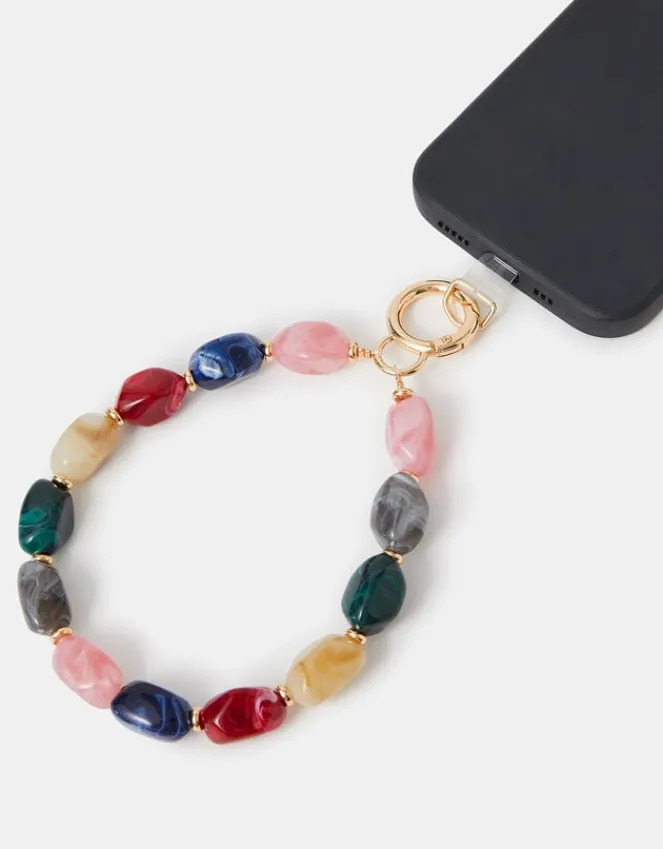 Accessorize Marble Bead Wrist Phone Strap