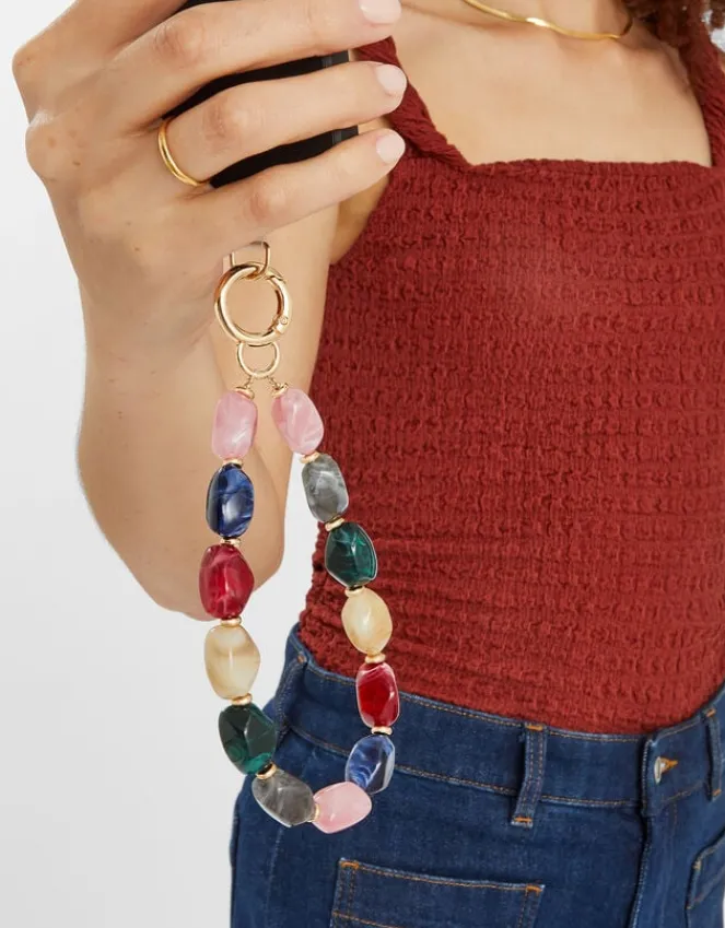 Accessorize Marble Bead Wrist Phone Strap
