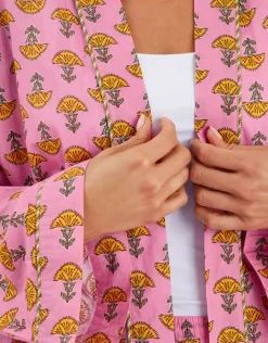 Accessorize Marigold Print Dressing Gown Pink