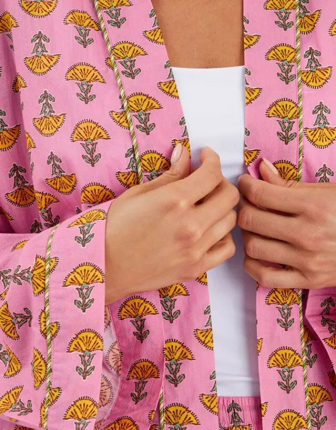 Accessorize Marigold Print Dressing Gown Pink