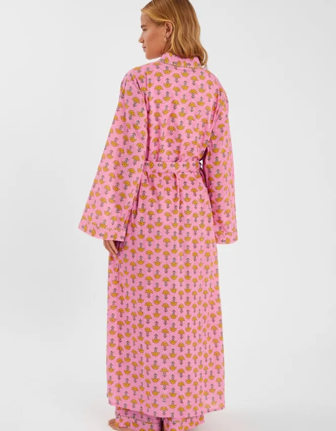 Accessorize Marigold Print Dressing Gown Pink