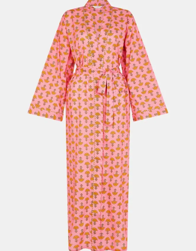 Accessorize Marigold Print Dressing Gown Pink
