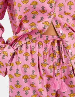 Accessorize Marigold Print Long Pyjamas Set Pink