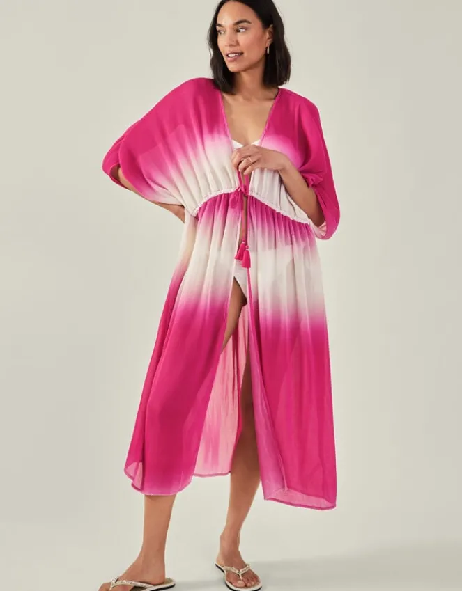 Accessorize Maxi Pleated Kaftan Pink