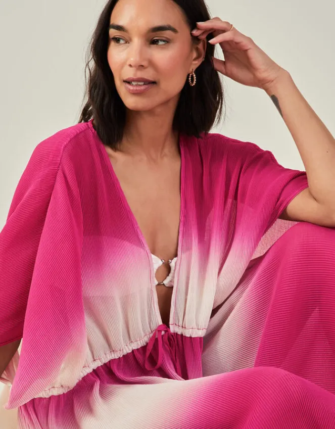 Accessorize Maxi Pleated Kaftan Pink