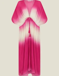 Accessorize Maxi Pleated Kaftan Pink