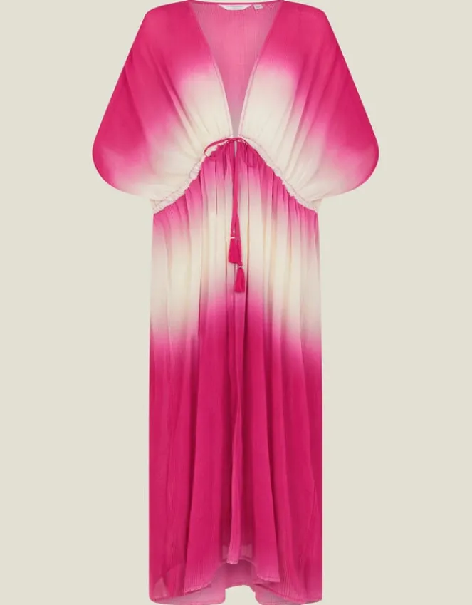 Accessorize Maxi Pleated Kaftan Pink