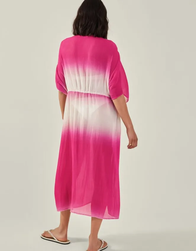 Accessorize Maxi Pleated Kaftan Pink