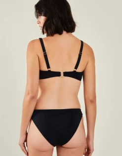 Accessorize Metal Detail Bikini Top Black