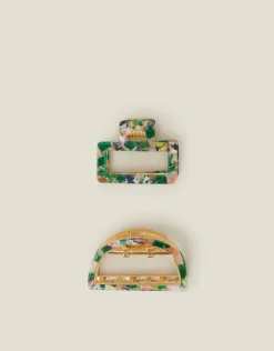Accessorize Metal Resin Claw Clips Set of Two
