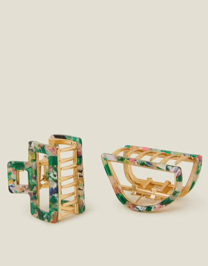 Accessorize Metal Resin Claw Clips Set of Two