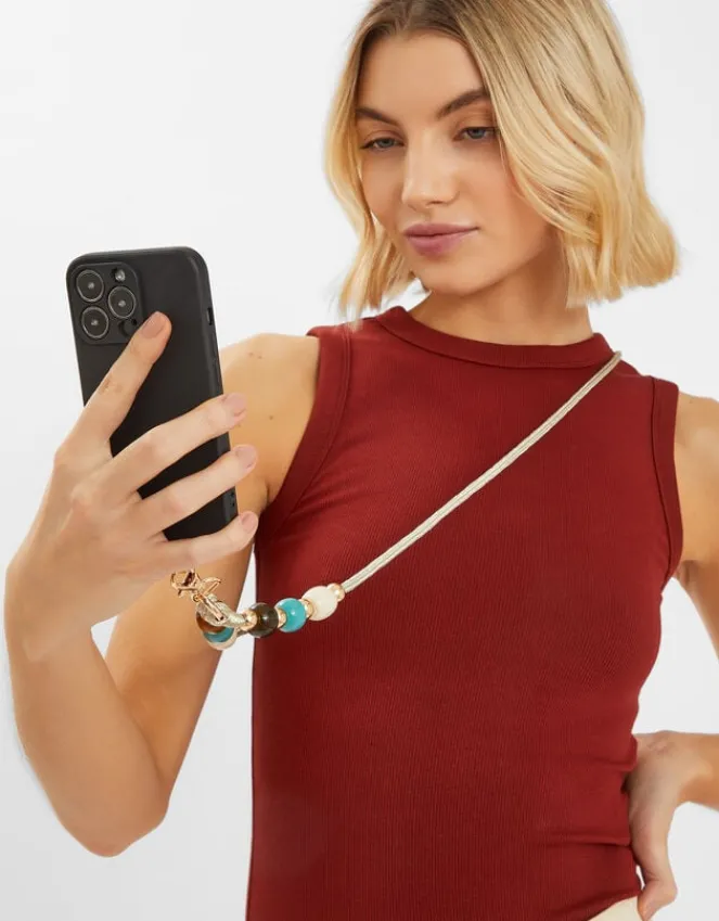 Accessorize Metallic Bead Phone Strap