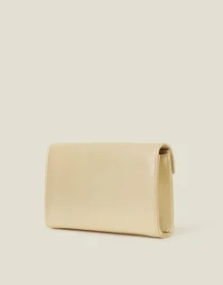 Accessorize Metallic Envelope Clutch Bag Gold