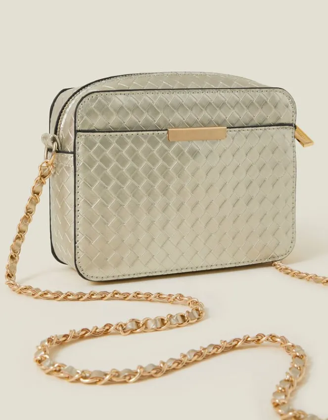 Accessorize Metallic Weave Cross-Body