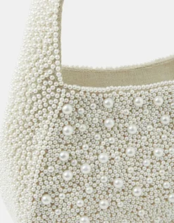 Accessorize Mini Hand-Beaded Pearl Handbag