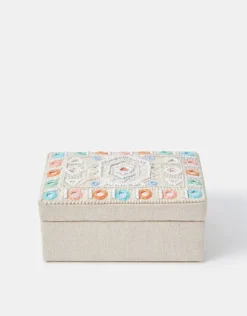 Accessorize Mirror & Bead Embellished Jewellery Box