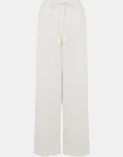 Accessorize Mirror Embellished Wide Leg Trousers Ivory