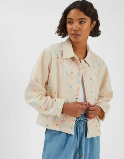 Accessorize Mirror Embroidered Jacket Natural
