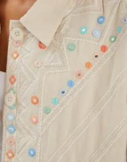 Accessorize Mirror Embroidered Jacket Natural