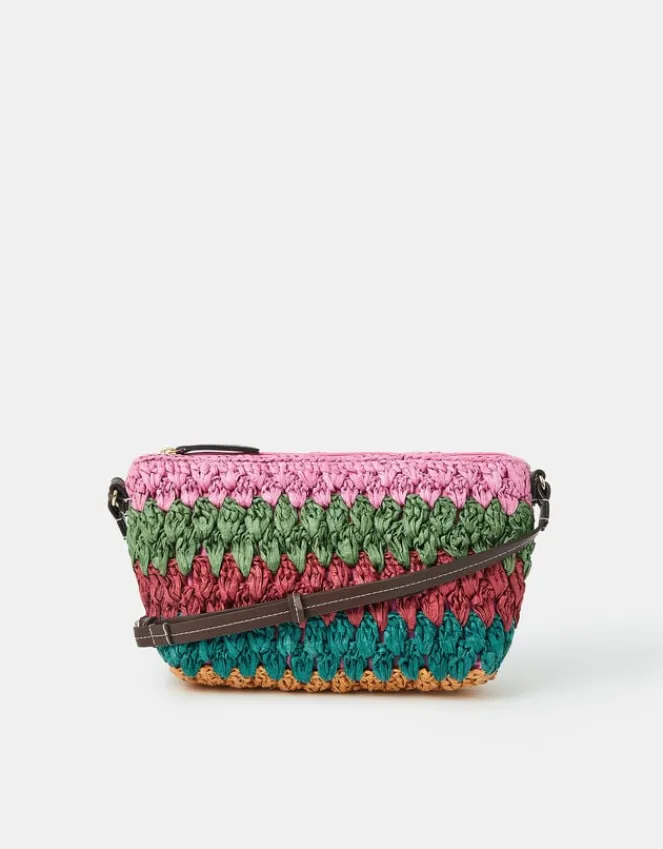 Accessorize Mix Woven Raffia Crossbody Bag