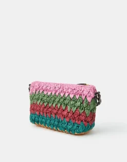Accessorize Mix Woven Raffia Crossbody Bag