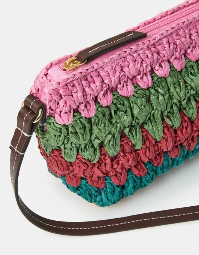 Accessorize Mix Woven Raffia Crossbody Bag