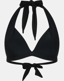 Accessorize Moulded Cup Halter Neck Bikini Top Black