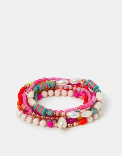 Accessorize Neon Beaded Stretch Bracelet Multipack