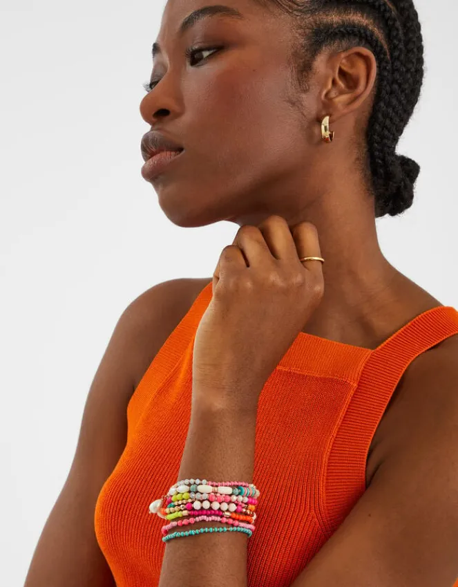 Accessorize Neon Beaded Stretch Bracelet Multipack