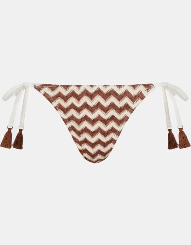 Accessorize Neutral Crochet Tie Side Bikini Bottoms Natural