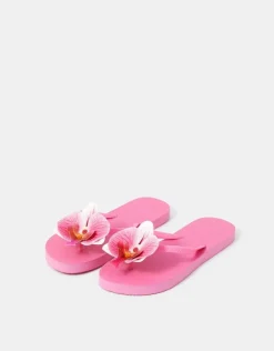 Accessorize Orchid Flip Flops Pink