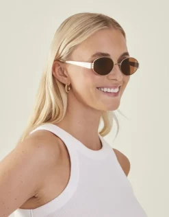 Accessorize Oval Metal Frame Sunglasses