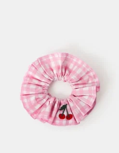 Accessorize Oversized Cherry Gingham Hair Scrunchie