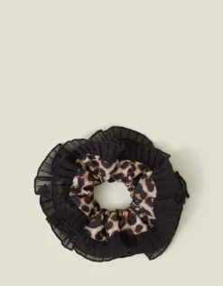 Accessorize Oversized Leopard Print Hair Scrunchie