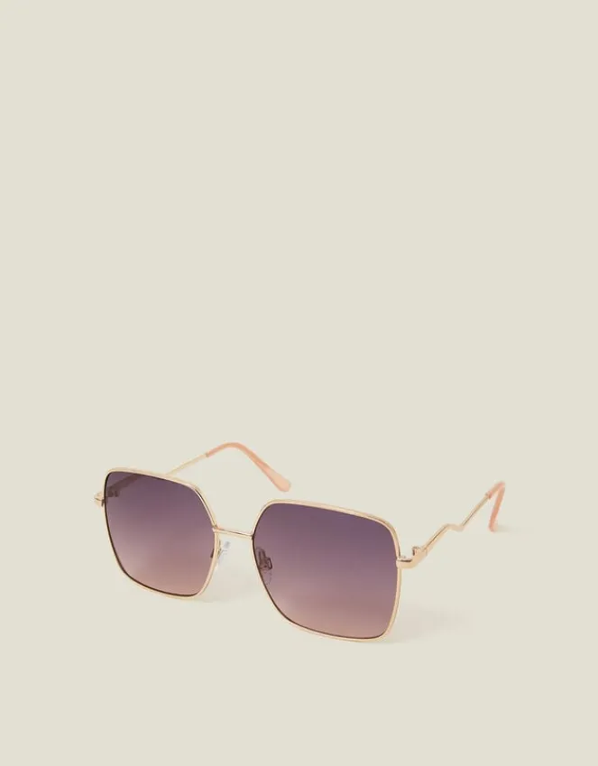 Accessorize Oversized Metal Square Sunglasses