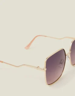 Accessorize Oversized Metal Square Sunglasses