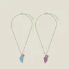 Accessorize 2-Pack BBF Heart Friendship Necklaces