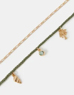 Accessorize 2-Pack Beach Charm Anklets