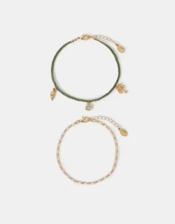 Accessorize 2-Pack Beach Charm Anklets