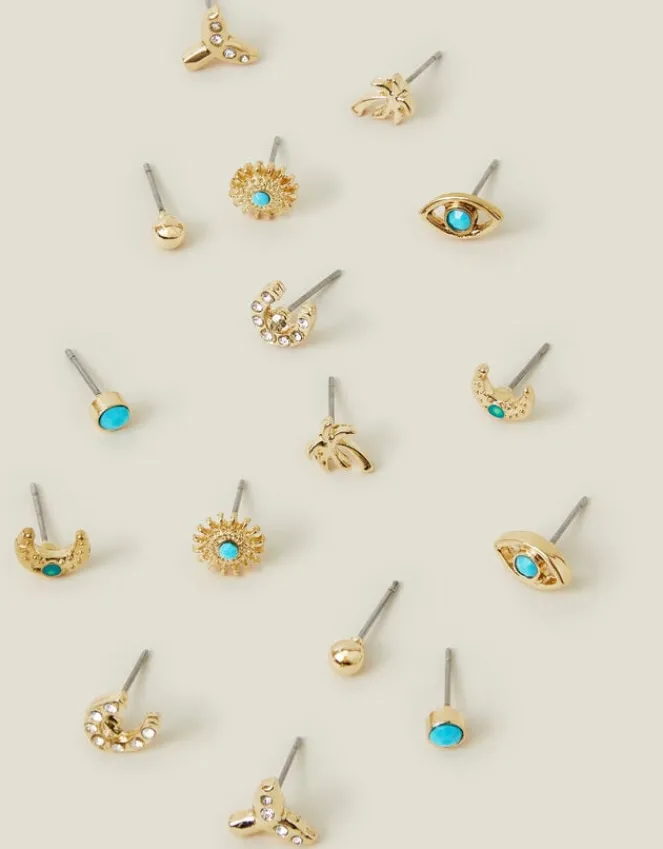 Accessorize 8-Pack Beach Stud Earrings