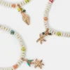 Accessorize 3-Pack Beaded Beach Charm Stretch Bracelets