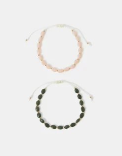 Accessorize 2-Pack Beaded Cord Anklets