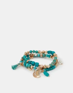 Accessorize 3-Pack Beaded Stretch Bracelets