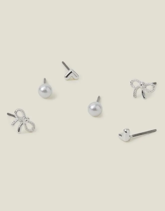 Accessorize 3-Pack Bow Stud Earrings