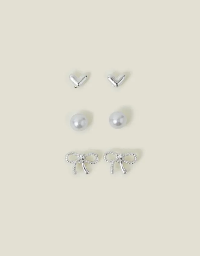 Accessorize 3-Pack Bow Stud Earrings