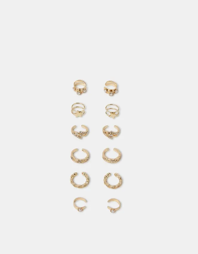 Accessorize 6-Pack Celestial Ear Cuffs Gold